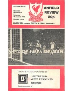 Liverpool v Queen's Park Rangers official programme 19/08/1978 Football League