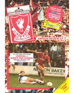 Liverpool v Queen's Park Rangers official programme 14/03/1990