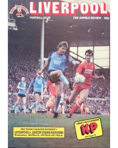Liverpool v Queen's Park Rangers official programme 18/03/1987