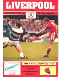 Liverpool v Queen's Park Rangers official programme 30/03/1991
