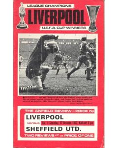 Liverpool v Sheffield United official programme 27/10/1973