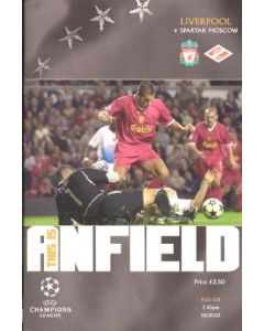 Liverpool v Spartak Moscow official programme 02/10/2002 Champions League