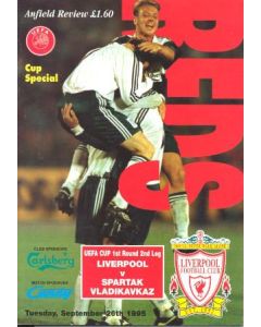 Liverpool v Spartak Vladikavkaz official programme 26/09/1995 UEFA Cup