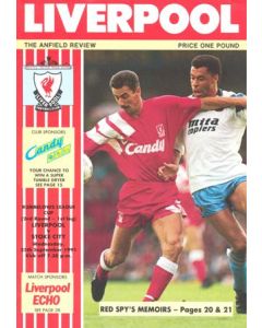 Liverpool v Stoke City official programme 25/09/1991 Rumbelows League Cup