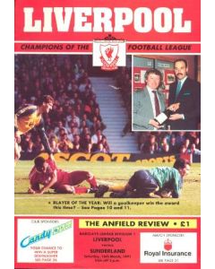 Liverpool v Sunderland official programme 16/03/1991