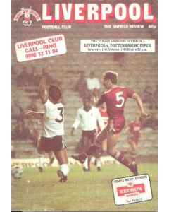 Liverpool v Tottenham Hotspur official programme 11/10/1986
