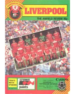 Liverpool v Tottenham Hotspur official programme 16/03/1985