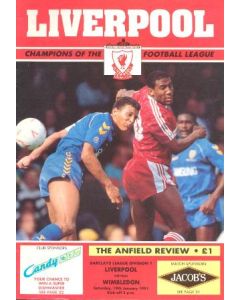 Liverpool v Wimbledon official programme 19/01/1991