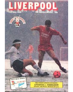 Liverpool v Wimbledon official programme 28/03/1987