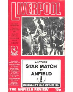 Liverpool v Wolverhampton Wandarers official programme 27/12/1977