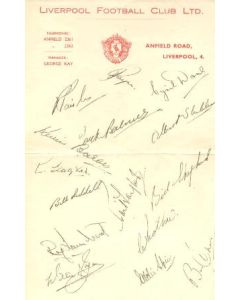 Liverpool Players Signatures Facsimile probably of Season 1949-1950