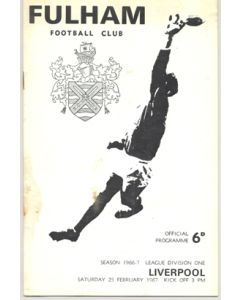 Fulham v Liverpool official programme 25/02/1967