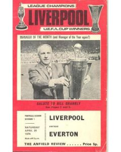 Liverpool v Everton official programme 20/04/1974