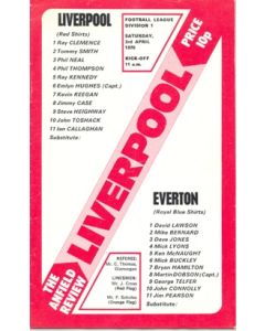 Liverpool v Everton official programme 03/04/1976