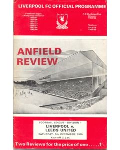 Liverpool v Leeds United official programme 05/12/1970
