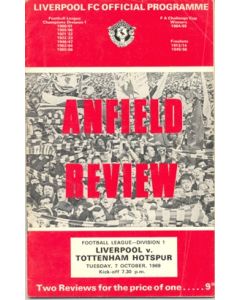 Liverpool v Tottenham Hotspur official programme 07/10/1969
