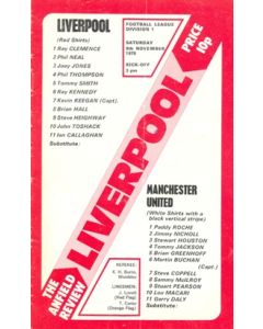 Liverpool v Manchester United official programme 08/11/1975