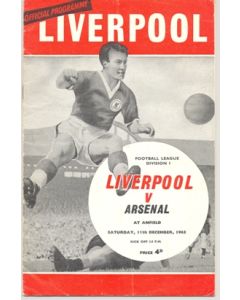 Liverpool v Arsenal official programme 11/12/1965