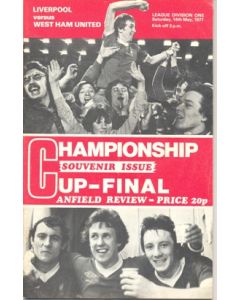 Liverpool v West Ham United official programme 14/05/1977
