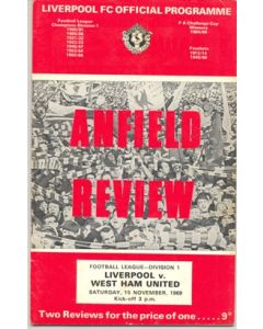Liverpool v West Ham United official programme 15/11/1969