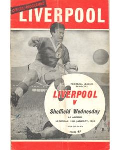 Liverpool v Sheffield Wednesday official programme 16/01/1965