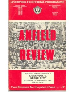 Liverpool v Stoke City official programme 20/09/1969