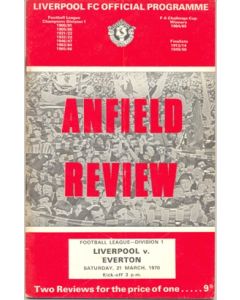 Liverpool v Everton official programme 21/03/1970