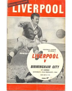 Liverpool v Birmingham City official programme 22/02/1964