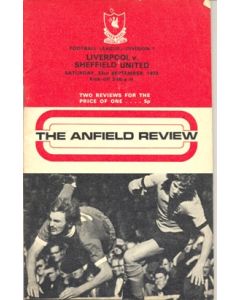 Liverpool v Sheffield United official programme 23/09/1972