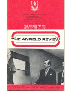 Liverpool v Norwich City official programme 24/03/1973