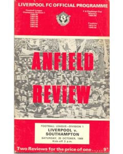 Liverpool v Southampton official programme 25/10/1969