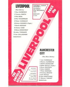 Liverpool v Manchester City official programme 27/12/1975