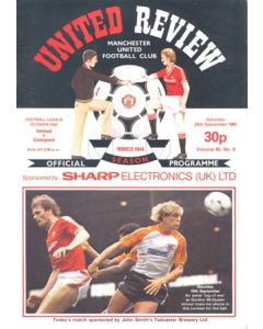 Manchester United v Liverpool official programme 24/09/1983