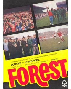 Nottingham Forest v Liverpool official programme 13/09/1978 European Cup