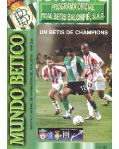 Real Betis vChelsea official programme 2004-2005 Champions League Group G: Liverpool,Chelsea, Anderlecht and Real Betis