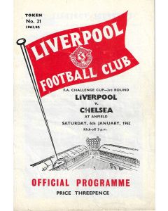 Liverpool v Chelsea Official Programme 6/1/1962
