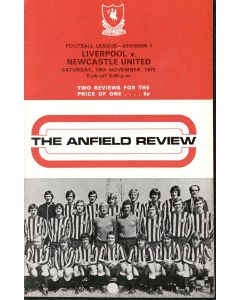 Liverpool v Newcastle United Programme 18/11/1972