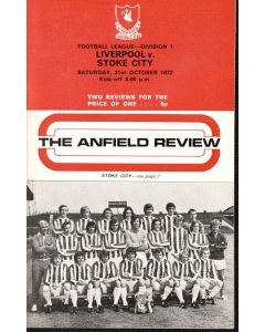 Liverpool v Stoke City Programme 21/10/1972