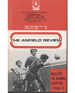 Liverpool v Leeds United 23/04/1973 Programme