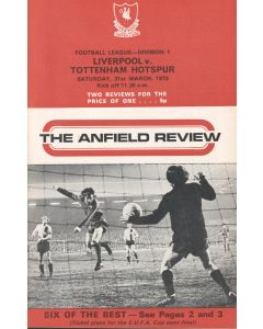 Liverpool v Tottenham Hotspur Programme 31/3/1973