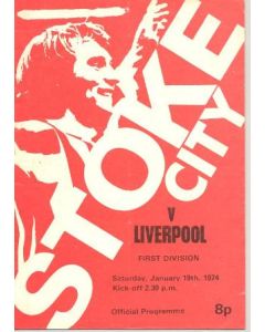 Stocke City v Liverpool official programme 19/01/1974
