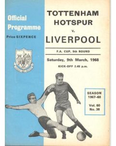 Tottenham Hotspur v Liverpool official programme 09/03/1968