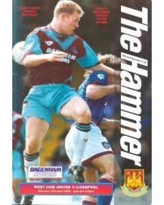 West Ham United v Liverpool official programme 23/04/1994