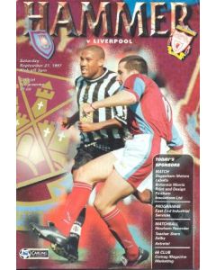 West Ham United v Liverpool official programme 27/09/1997