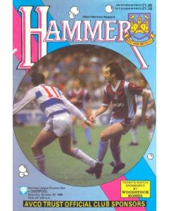 West Ham United v Liverpool official programme 29/10/1988