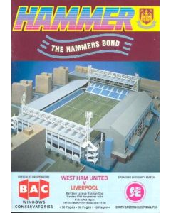 West Ham United v Liverpool official programme 17/11/1991