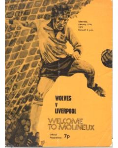 Wolverhampton Wanderers v Liverpool official programme 27/01/1973