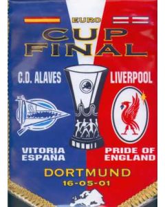 2001 UEFA Final Liverpool V Alaves Pennant