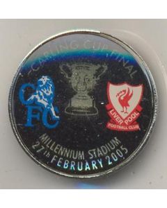 2005 Carling Cup Final badge Chelsea v Liverpool at Millennium Stadium
