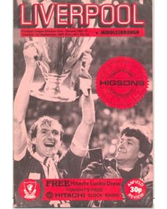 Liverpool v Moddlesbrough official programme 01/09/1981
